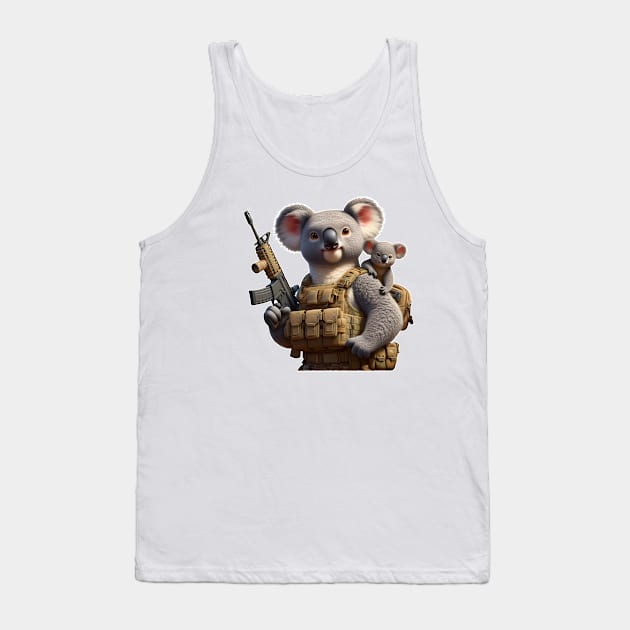 Tactical Koala Tank Top by Rawlifegraphic